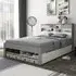 Fabio Double Bed Frame with Storage - Grey, Wood
