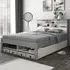 Fabio King Size Bed Frame with Storage - Grey, Pine