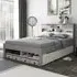Fabio King Size Bed Frame with Storage - Grey, Pine