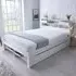 Fabio King Size Storage Bed Frame with 1 Drawer - White, Pine