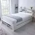 Fabio King Size Storage Bed Frame with 2 Drawers - White, Pine