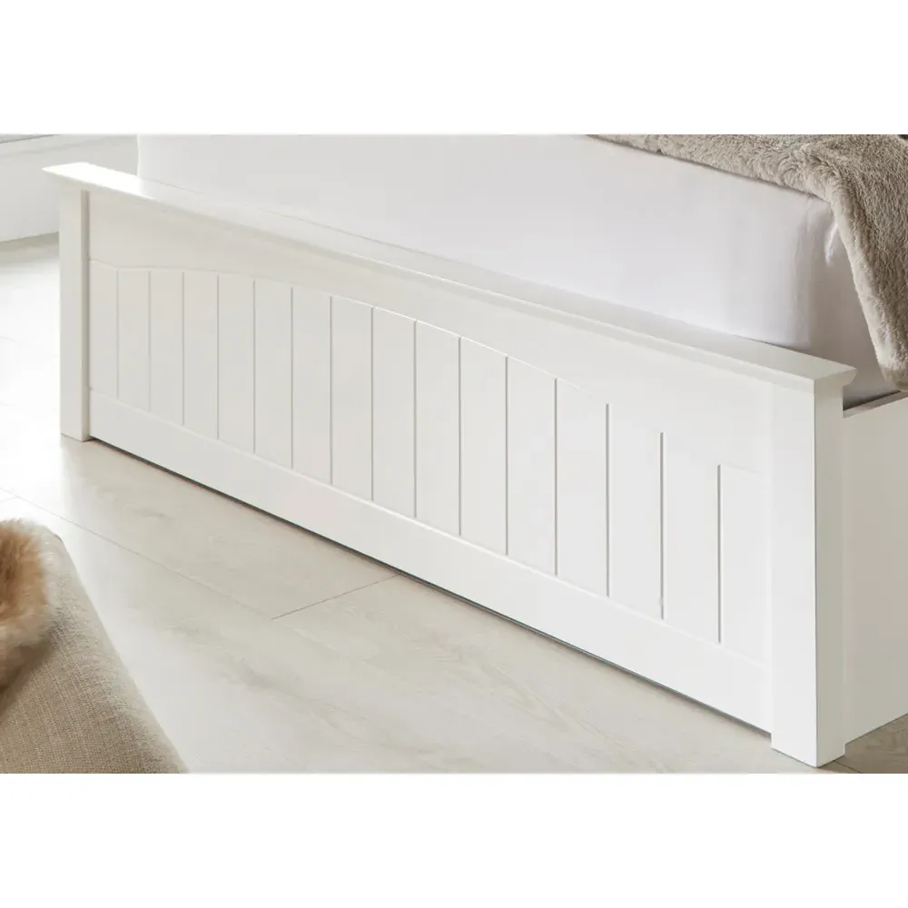 Grayson Double Ottoman Bed Frame with Storage - White