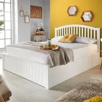 Grayson King Size Ottoman Bed Frame with Storage - White