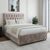 King Size Divan Base - Silver, Chenille