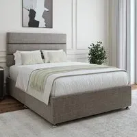 King Size Divan Base with 2 Drawers - Grey, Linen