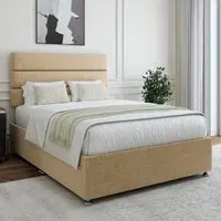 King Size Divan Base with 4 Drawers - Cream, Linen