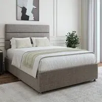 King Size Divan Base with 4 Drawers - Grey, Linen