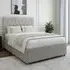 King Size Divan Base with Headboard - Grey, Linen