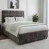 King Size Divan Base with Milan Headboard - Charcoal, Chenille