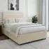 King Size Divan Base with Milan Headboard - Cream, Velvet