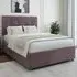 King Size Divan Base with Pearl Headboard - Mauve, Velvet