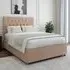 King Size Divan Base with Storage and Headboard - Brown, Linen