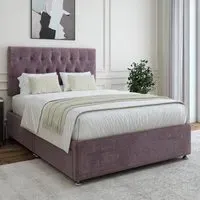 King Size Divan Base with Storage and Headboard - Brown, Linen