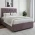 King Size Divan Base with Storage and Headboard - Brown, Linen