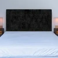 King Size Lona Buttoned Headboard - Black, Velvet