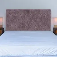 King Size Lona Buttoned Headboard - Brown, Velvet