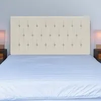 King Size Lona Buttoned Headboard - Cream, Velvet