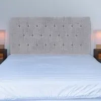 King Size Lona Buttoned Headboard - Grey, Velvet