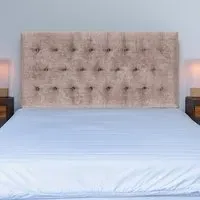 King Size Lona Buttoned Headboard - Mink, Velvet