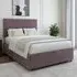 King Size Naples Divan Base with Valencia Headboard - Mauve, Linen