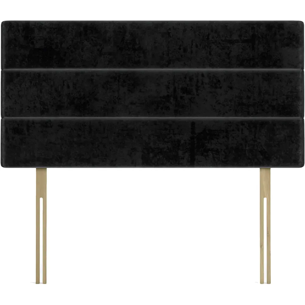 King Size Naples Velvet Milan Lined Headboard - Black