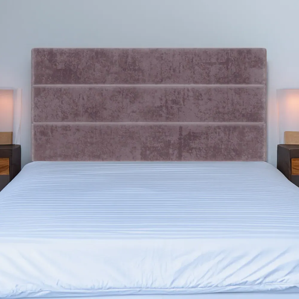 King Size Naples Velvet Milan Lined Headboard - Mauve