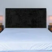 King Size Naples Velvet Valencia Plain Headboard - Black