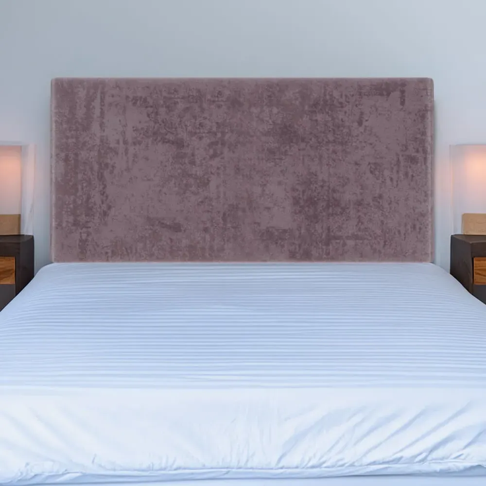 King Size Naples Velvet Valencia Plain Headboard - Mauve