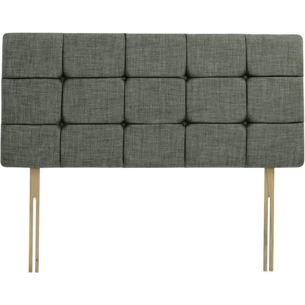 King Size Pearl Squared Headboard - Charcoal, Linen
