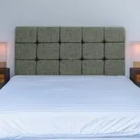 King Size Pearl Squared Headboard - Charcoal, Linen