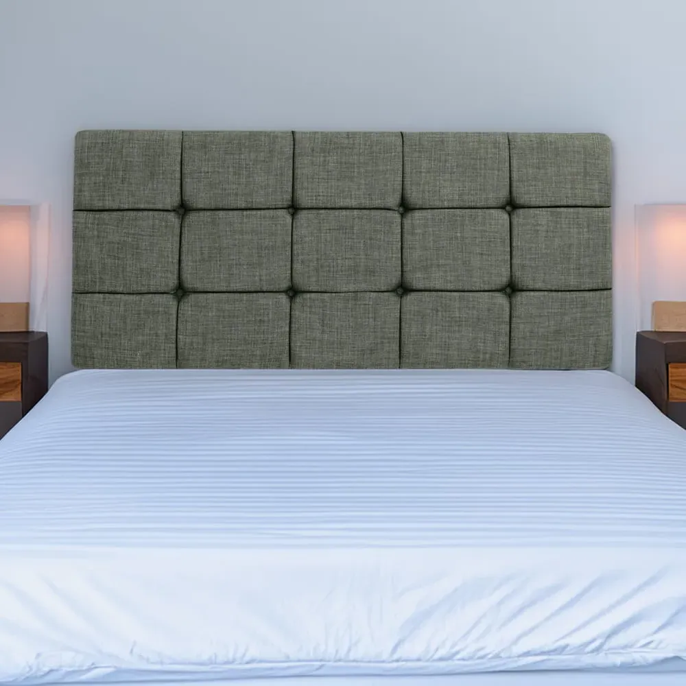 King Size Pearl Squared Headboard - Charcoal, Linen