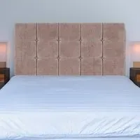 King Size Pearl Squared Headboard - Mink, Naples Velvet