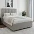 King Size Seal 2 Drawer Divan Base with Pearl Headboard - Grey, Linen