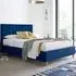 Kingham Double Ottoman Bed with Storage - Blue, Velvet