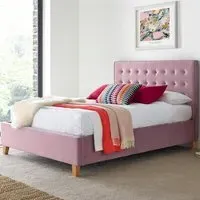 Kingham Double Ottoman Bed with Storage - Pink, Velvet