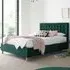 Kingham King Size Ottoman Bed with Storage - Green, Velvet