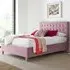 Kingham King Size Ottoman Bed with Storage - Pink, Velvet