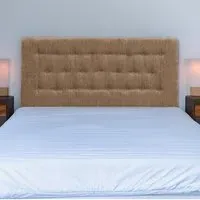 Lona Double Buttoned Headboard - Cream, Chenille