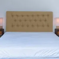 Lona Double Buttoned Headboard - Cream, Linen