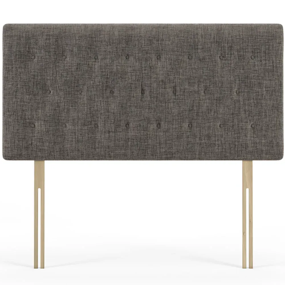 Lona Double Buttoned Headboard - Grey, Linen