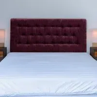 Lona Double Buttoned Headboard - Purple, Chenille