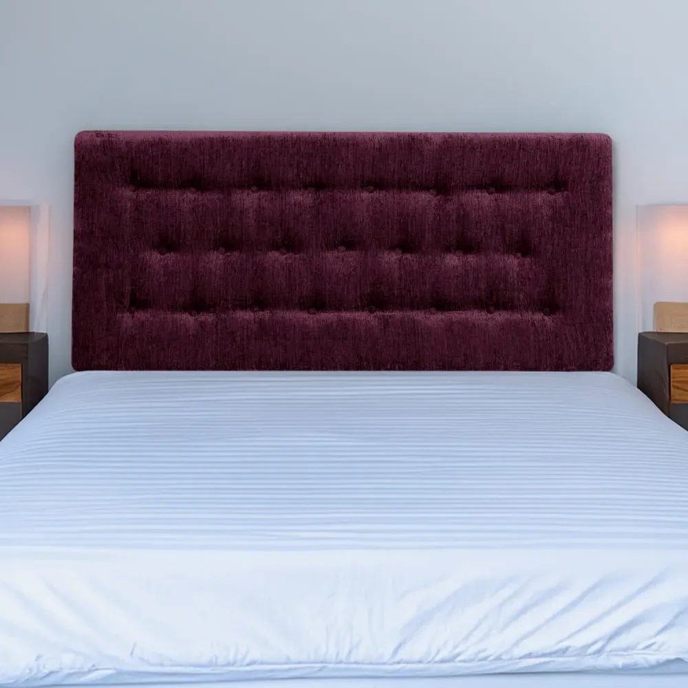 Lona Double Buttoned Headboard - Purple, Chenille
