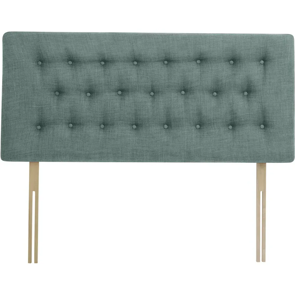 Lona King Size Buttoned Headboard - Blue, Linen