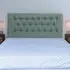 Lona King Size Buttoned Headboard - Blue, Linen