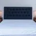 Lona King Size Buttoned Headboard - Blue, Linen