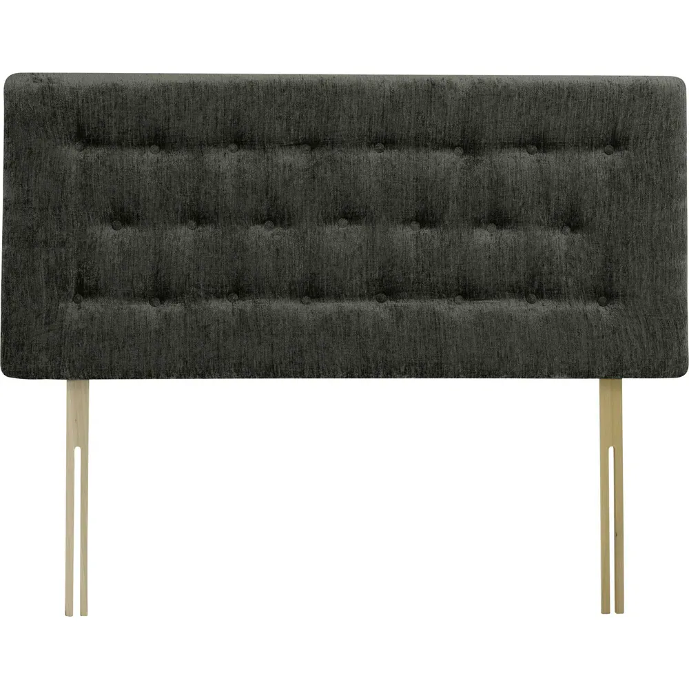 Lona King Size Buttoned Headboard - Charcoal, Chenille