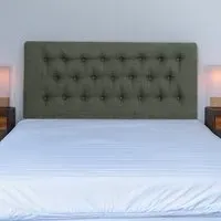 Lona King Size Buttoned Headboard - Charcoal, Linen