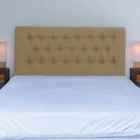 Lona King Size Buttoned Headboard - Cream, Linen