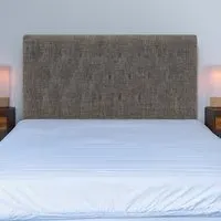 Lona King Size Buttoned Headboard - Grey, Linen