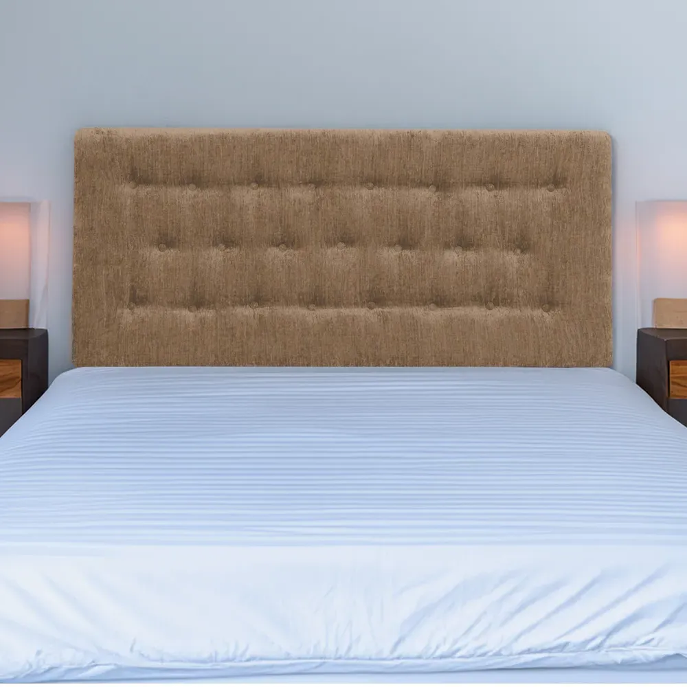 Lona King Size Buttoned Headboard - Mink, Chenille